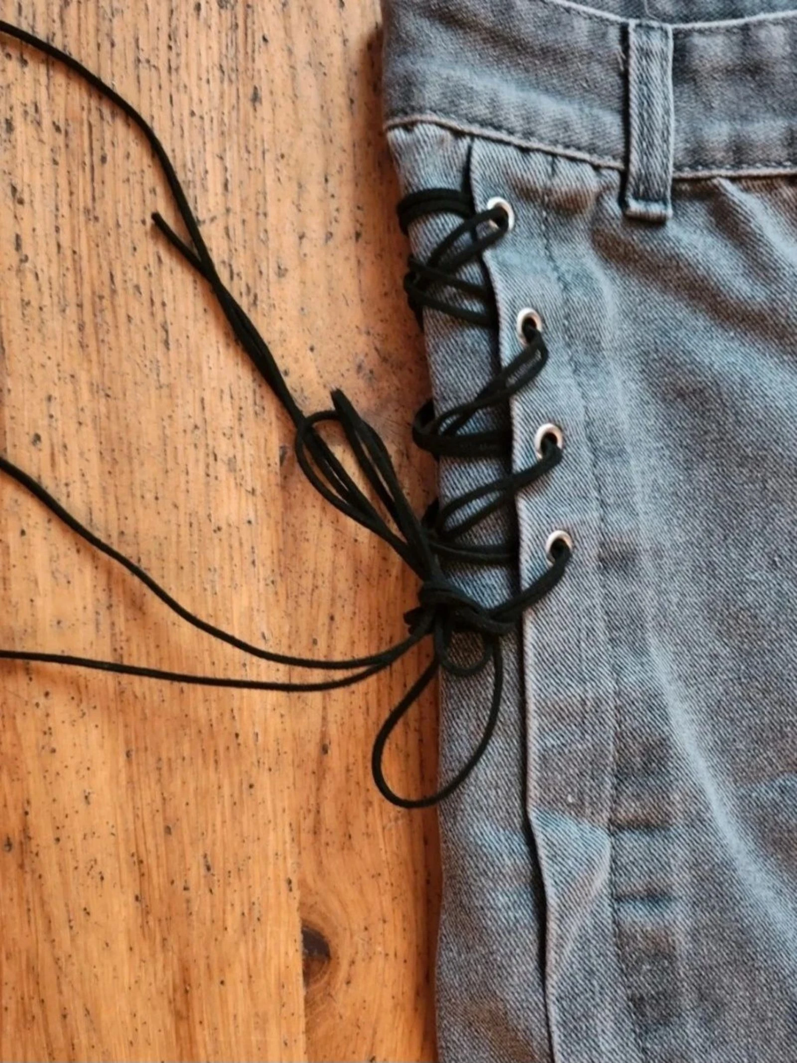 🙂 Grijze jeans met veters – Maat 36/S – photo 9